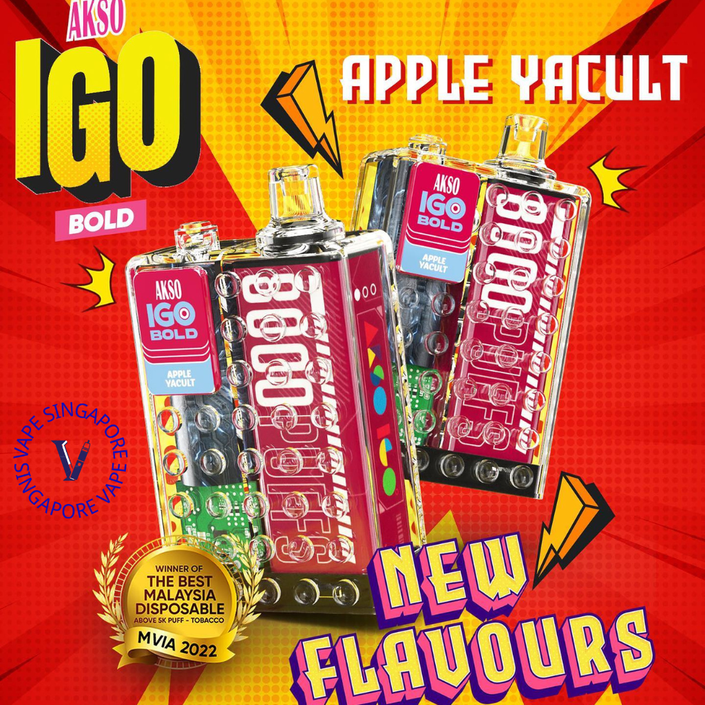 akso-igo-8000-puff-apple-yacult-disposable-vape-singapore-sg-vape