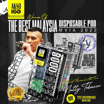 akso-igo-8000-puff-nutty-tobacco-disposable-vape-singapore-sg-vape