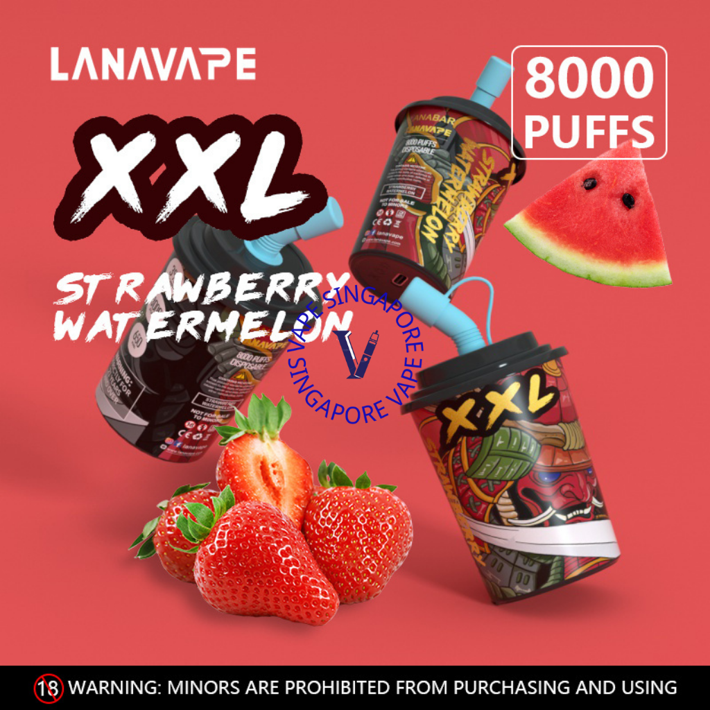 Looking for a same-day disposable vape in Singapore? Try the Lanabar XXL 8000 Puff disposable vape by Lana Vape. With flavors like grape, strawberry watermelon and peach, it's the perfect choice for vape enthusiasts in Singapore. Order yours now!