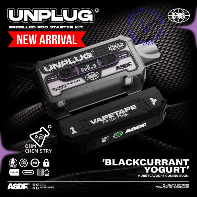 vapetape-unplug-pod-12k-blackcurrant-yogurt-disposable-vape-shop-singapore