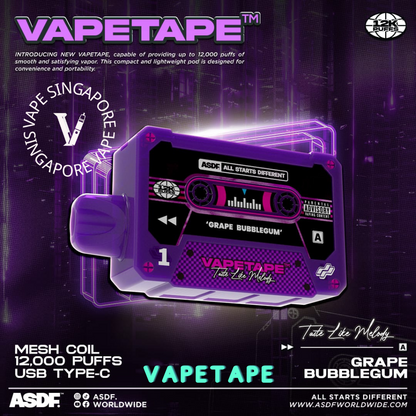 vapetape-12k-puff-grape-bubblegum-disposable-vape-singapore-sg-vape