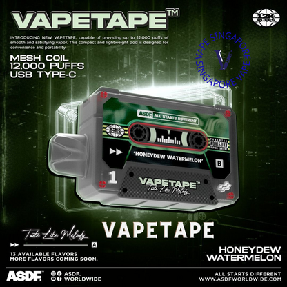 vapetape-12k-puff-honeydew-watermelon-disposable-vape-singapore-sg-vape