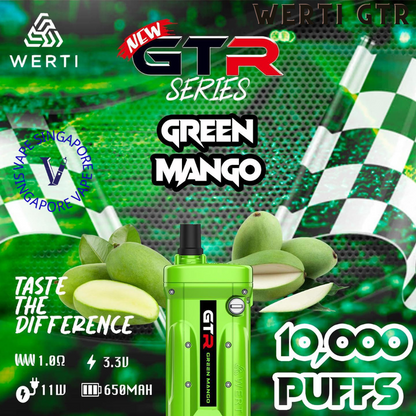 werti-gtr-10k-puff-green-mango-disposable-vape-singapore-sg-vape